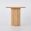 Japandi 100 cm Round Natural Wood Dining Table, Seats 2-4