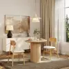 Japandi 80 cm Round Natural Wood Dining Table, Seats 2