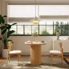 Japandi 80 cm Round Natural Wood Dining Table, Seats 2
