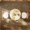 Japandi 80 cm Round Natural Wood Dining Table, Seats 2