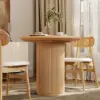 Japandi 80 cm Round Natural Wood Dining Table, Seats 2