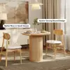 Japandi 80 cm Round Natural Wood Dining Table, Seats 2