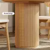 Japandi 80 cm Round Natural Wood Dining Table, Seats 2
