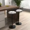 Modern White PU Leather Bar Stool (Set of 2) Adjustable Height & Swivel