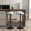 Modern White PU Leather Bar Stool (Set of 2) Adjustable Height & Swivel