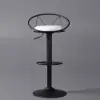 Modern White PU Leather Bar Stool (Set of 2) Adjustable Height & Swivel