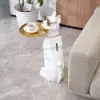 Modern White Dog Resin End table with Tray Top and Tissue Box