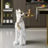 Modern White Dog Resin End table with Tray Top and Tissue Box