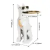 Modern White Dog Resin End table with Tray Top and Tissue Box