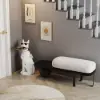 Modern White Dog Resin End table with Tray Top and Tissue Box