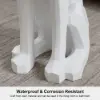 Modern White Dog Resin End table with Tray Top and Tissue Box