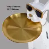 Modern White Dog Resin End table with Tray Top and Tissue Box