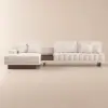 Vewal 3200 mm L-Shaped Modular Cotton & Linen Sectional with Chaise & Ottoman