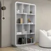 4-Tier Irregular Bookshelf MDF Bookcase in White (2000mm High)