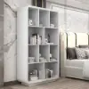 4-Tier Irregular Bookshelf MDF Bookcase in White (2000mm High)