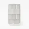 4-Tier Irregular Bookshelf MDF Bookcase in White (2000mm High)