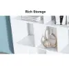 4-Tier Irregular Bookshelf MDF Bookcase in White (2000mm High)