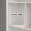 4-Tier Irregular Bookshelf MDF Bookcase in White (2000mm High)