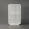 4-Tier Irregular Bookshelf MDF Bookcase in White (2000mm High)