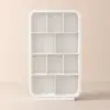 4-Tier Irregular Bookshelf MDF Bookcase in White (2000mm High)