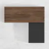 Modern 152 cm L-Shaped Black & Walnut Executive Desk with Movable File Cabinet