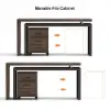 Modern 152 cm L-Shaped Black & Walnut Executive Desk with Movable File Cabinet