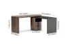 Modern 152 cm L-Shaped Black & Walnut Executive Desk with Drawers, Rotating Design