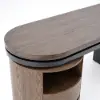 Modern 152 cm L-Shaped Black & Walnut Executive Desk with Drawers, Rotating Design