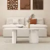 1200mm Japandi Funky Wood Coffee Table Abstract Cloud Shaped in White