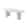 1200mm Japandi Funky Wood Coffee Table Abstract Cloud Shaped in White
