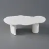 1200mm Japandi Funky Wood Coffee Table Abstract Cloud Shaped in White