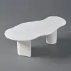 1200mm Japandi Funky Wood Coffee Table Abstract Cloud Shaped in White