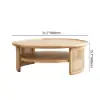 2-Tiered Japandi Round Wood Coffee Table with Rattan Base – 80cm