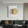 Rectangle Modern Metal in Gold Wall Decor Background Geometric 3D Wall Art