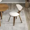 Picture of Mid-Century Dining Chairs Upholstered Faux Leather Walnut Set of 2 Dining Room Chairs