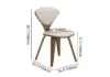 Picture of Mid-Century Dining Chairs Upholstered Faux Leather Walnut Set of 2 Dining Room Chairs