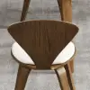 Picture of Mid-Century Dining Chairs Upholstered Faux Leather Walnut Set of 2 Dining Room Chairs