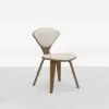 Picture of Mid-Century Dining Chairs Upholstered Faux Leather Walnut Set of 2 Dining Room Chairs