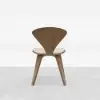 Picture of Mid-Century Dining Chairs Upholstered Faux Leather Walnut Set of 2 Dining Room Chairs