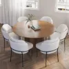 Modern 39-inch Round Walnut Wood Dining Table, Seats 2