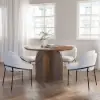 Modern 39-inch Round Walnut Wood Dining Table, Seats 2