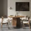 Modern 39-inch Round Walnut Wood Dining Table, Seats 2