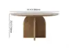 Modern 39-inch Round Walnut Wood Dining Table, Seats 2