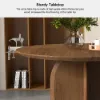 Modern 39-inch Round Walnut Wood Dining Table, Seats 2