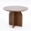 Modern 39-inch Round Walnut Wood Dining Table, Seats 2