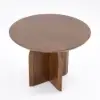 Modern 39-inch Round Walnut Wood Dining Table, Seats 2