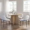 Modern 59" Round Natural Wood Dining Table, Seats 6