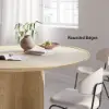 Modern 59" Round Natural Wood Dining Table, Seats 6
