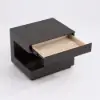 Rustic Wood Bedside Table with 1 Drawer C-shaped Side Table with Light