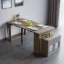 Modern 180 cm Extendable Walnut & Grey Wood Dining Table with Sideboard, Seats 2-4
